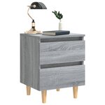 vidaXL Tables de chevet pieds en bois 2 Pièces Sonoma gris 40x35x50 cm