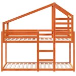 vidaXL Lit superposé avec toit cire marron 90x200cm bois de pin massif