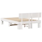 vidaXL Cadre de lit Blanc 135 x 190 cm Bois massif en pin