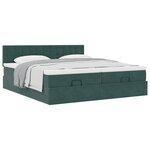 vidaXL Cadre de lit ottoman avec matelas vert foncé 200x200 cm velours