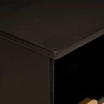vidaXL Meuble TV Noir et or 100 x 33 x 46 cm bois de manguier massif