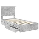 vidaXL Lit de Rangement Gris béton 90 x 190 cm Bois d'ingénierie