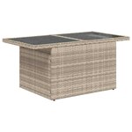 vidaXL Salon de jardin avec coussins 7 Pièces gris clair résine tressée