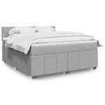 vidaXL Sommier à lattes de lit avec matelas Gris clair 180x200cm Tissu