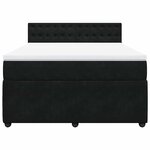 vidaXL Sommier à lattes de lit avec matelas Noir 140x200 cm Velours