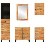 vidaXL Ensembles de salle de bain 5 Pièces Naturel Bois de mangue massif