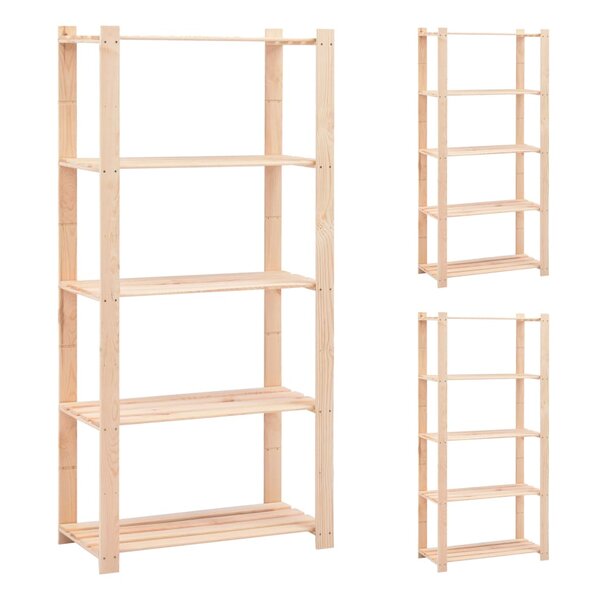 vidaXL Étagères de rangement à 5 niveaux 3 Pièces 80x38x170 cm Pin 250 kg
