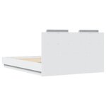 vidaXL Cadre de lit avec tête de lit et lumières LED blanc 140x190 cm