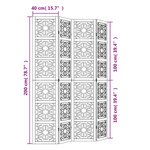 vidaXL Cloison de séparation 4 panneaux marron noir paulownia massif