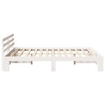vidaXL Cadre de lit en bois blanc Blanc Bois 150 x 200 cm Durable