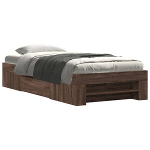vidaXL Cadre de lit sans matelas chêne marron 90x200cm bois ingénierie