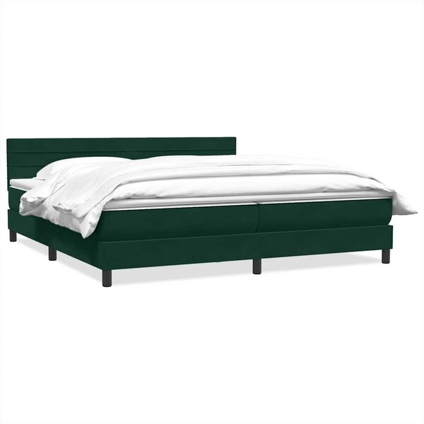 vidaXL Sommier à lattes de lit et matelas vert foncé 180x220cm velours