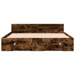vidaXL Cadre de lit et tiroirs chêne fumé 120x200 cm bois d'ingénierie