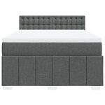 vidaXL Sommier à lattes de lit avec matelas Gris foncé 140x190cm Tissu