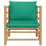vidaXL Canapé de jardin avec coussins vert bambou