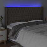 vidaXL Tête de lit à LED Taupe 183x16x118/128 cm Tissu