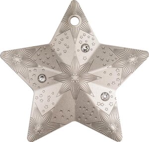 Monnaie STARRY SKY STAR Holiday Ornament 1 Oz Argent $ Cook Islands 2024 (PRÉCOMMANDE)