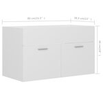 vidaXL Armoire d'évier Blanc 80x38 5x46 cm Bois d’ingénierie