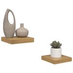 vidaXL Étagère Murale 2 Pièces Marron 23 x 23 5 x 4 cm Bois d'ingénierie