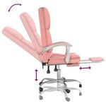 Fauteuil de massage inclinable de bureau informatique étude Rose similicuir rose 02_0025391
