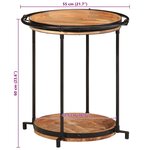 vidaXL Table d'appoint Ø55x60 cm bois massif d'acacia