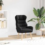 Chaise relaxante vidaXL en tissu noir ressemblant à de la laine
