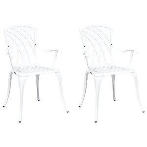 vidaXL Chaise de jardin 2 Pièces Blanc 55 x 56 5 x 91cm Aluminium