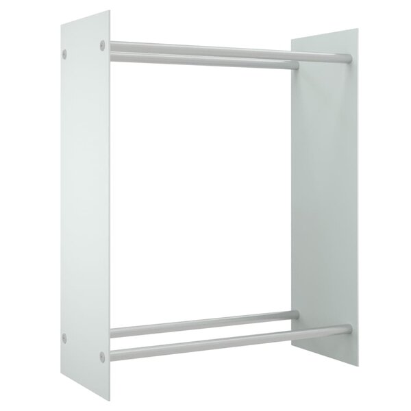 vidaXL Portant de bois de chauffage Blanc 80x35x100 cm Verre trempé