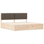 vidaXL Cadre de lit avec tête de lit rembourrée Taupe 200 x 200 cm