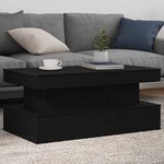 vidaXL Table basse avec lumières LED chêne noir 90x50x40 cm