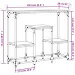 vidaXL Table console noir 89 5x28x76 cm bois d'ingénierie