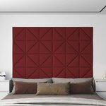 vidaXL Panneaux muraux 12 Pièces Rouge bordeaux 30x30 cm Tissu 0 54 m²