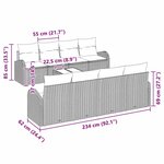 vidaXL Ensemble de canapé de jardin 7 Pièces Noir 55 x 55 x 37 cm