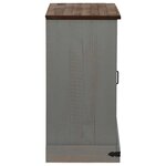 vidaXL Buffet HALDEN porte coulissante gris 80x40x80 cm bois massif