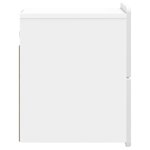 vidaXL Cabinet de chevet mural 2 Pièces Blanc brillant 33 x 34 5 x 43 cm