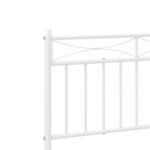 vidaXL Cadre de lit métal sans matelas et pied de lit blanc 183x213 cm