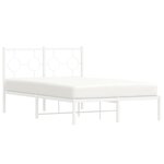 vidaXL Cadre de lit métal sans matelas et tête de lit blanc 120x190 cm