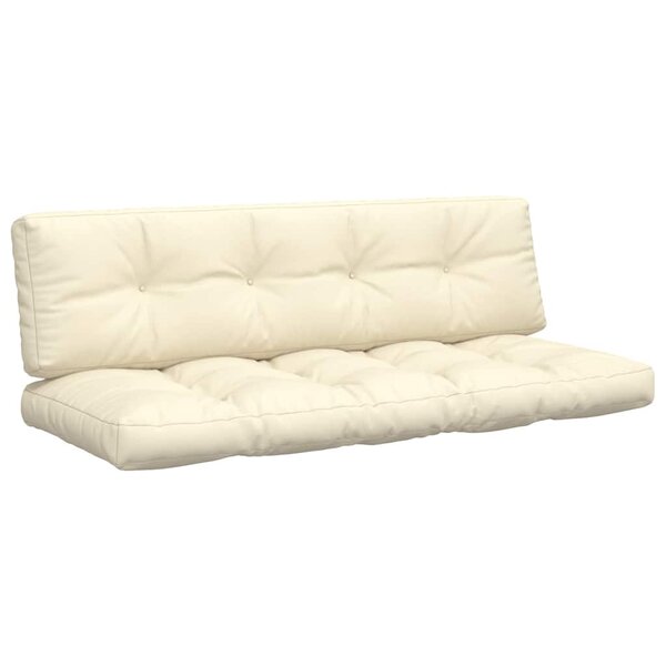 vidaXL Coussins de palette lot de 2 crème tissu