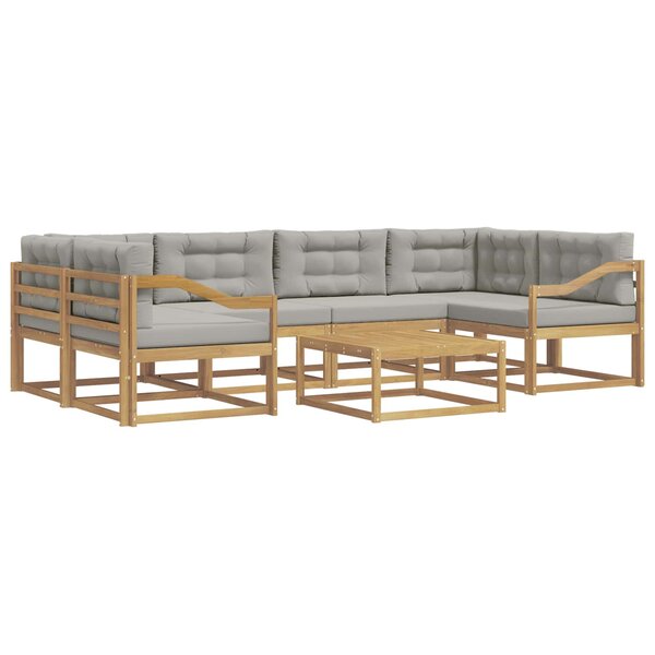 vidaXL Ensemble de canapés d'extérieur 5 pc Blanc et gris clair