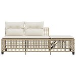 vidaXL Salon de jardin d'angle avec coussins 3Pièces beige résine tressée