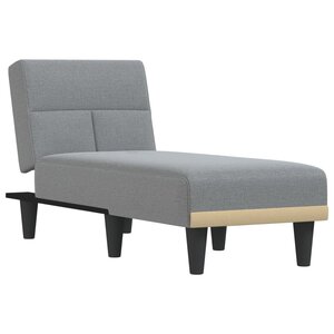 vidaXL Chaise longue gris clair tissu