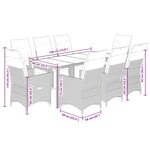 vidaXL Ensemble à manger de jardin 9Pièces coussins noir résine tressée