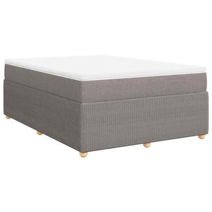 vidaXL Sommier à lattes de lit avec matelas Taupe 140x200 cm Tissu
