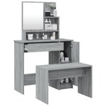 vidaXL Ensemble de coiffeuse Sonoma gris 86 5x35x136 cm