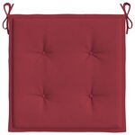vidaXL Coussins de chaise de jardin lot de 4 rouge bordeaux 40x40x4 cm