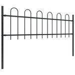 vidaXL Clôture de jardin avec dessus en cerceau Acier 11 9x0 6 m Noir