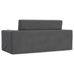 vidaXL Canapé-lit pour enfants 2 places anthracite peluche douce