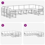 vidaXL Ensemble de canapés d'extérieur 10 pc Blanc et anthracite