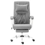 Chaise fauteuil siège de bureau informatique étude de massage tissu gris 02_0024011