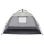 vidaXL Tente de plage 2 personnes gris libération rapide imperméable